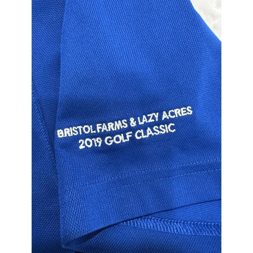 Adidas Polo Shirt Men's Size XL Blue Short Sleeve Golf Bristol Farms‎ Collared